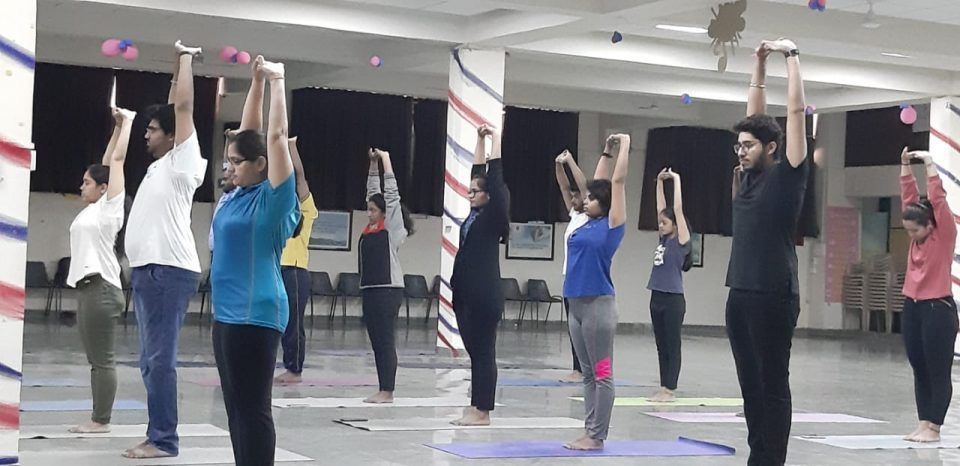 Yoga session in top BCA college in Pune